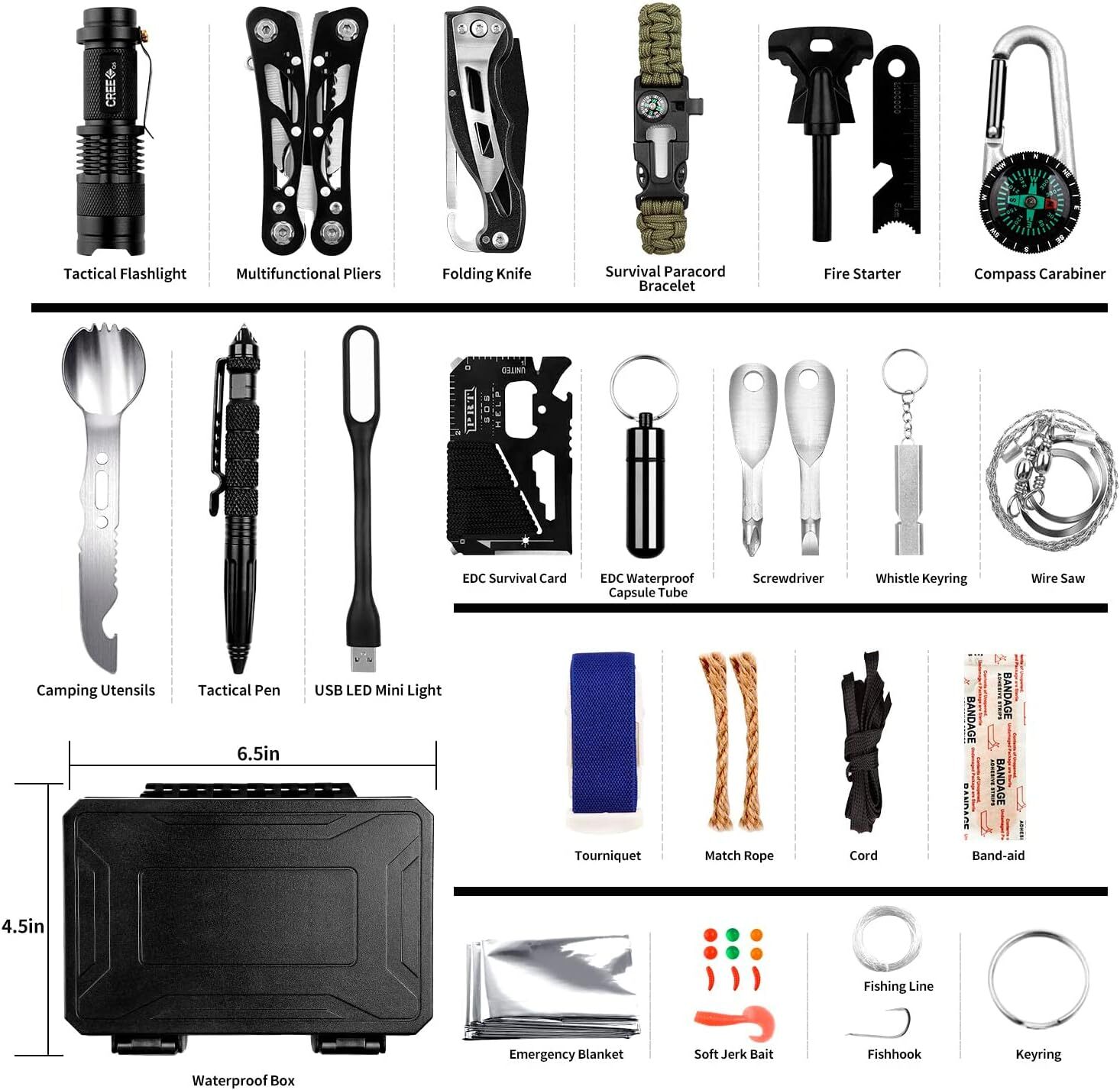Complete First Aid & Survival Kit – 60-in-1 Professional Emergency Gear