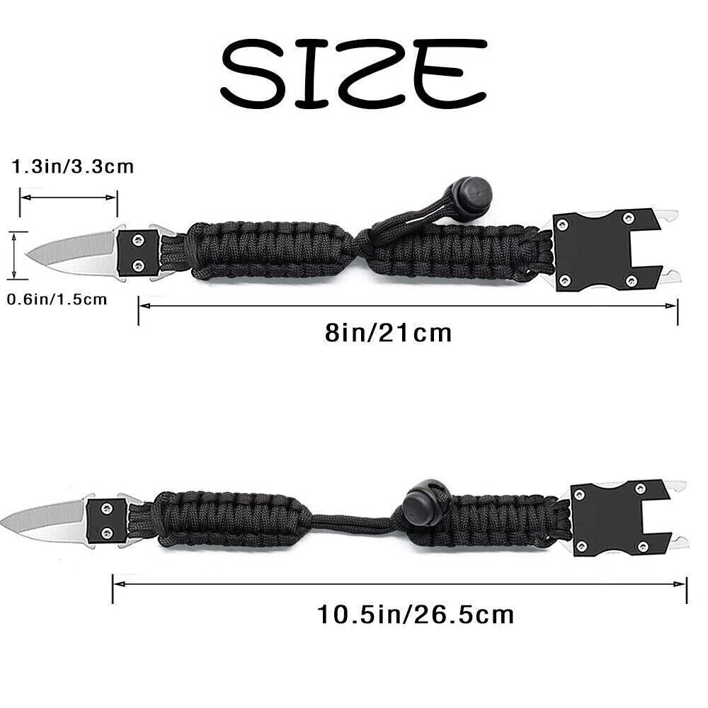 Black Buckle Survival Rope Knife Outdoor Parachute Rope Knife Buy 1 Get 1 Free