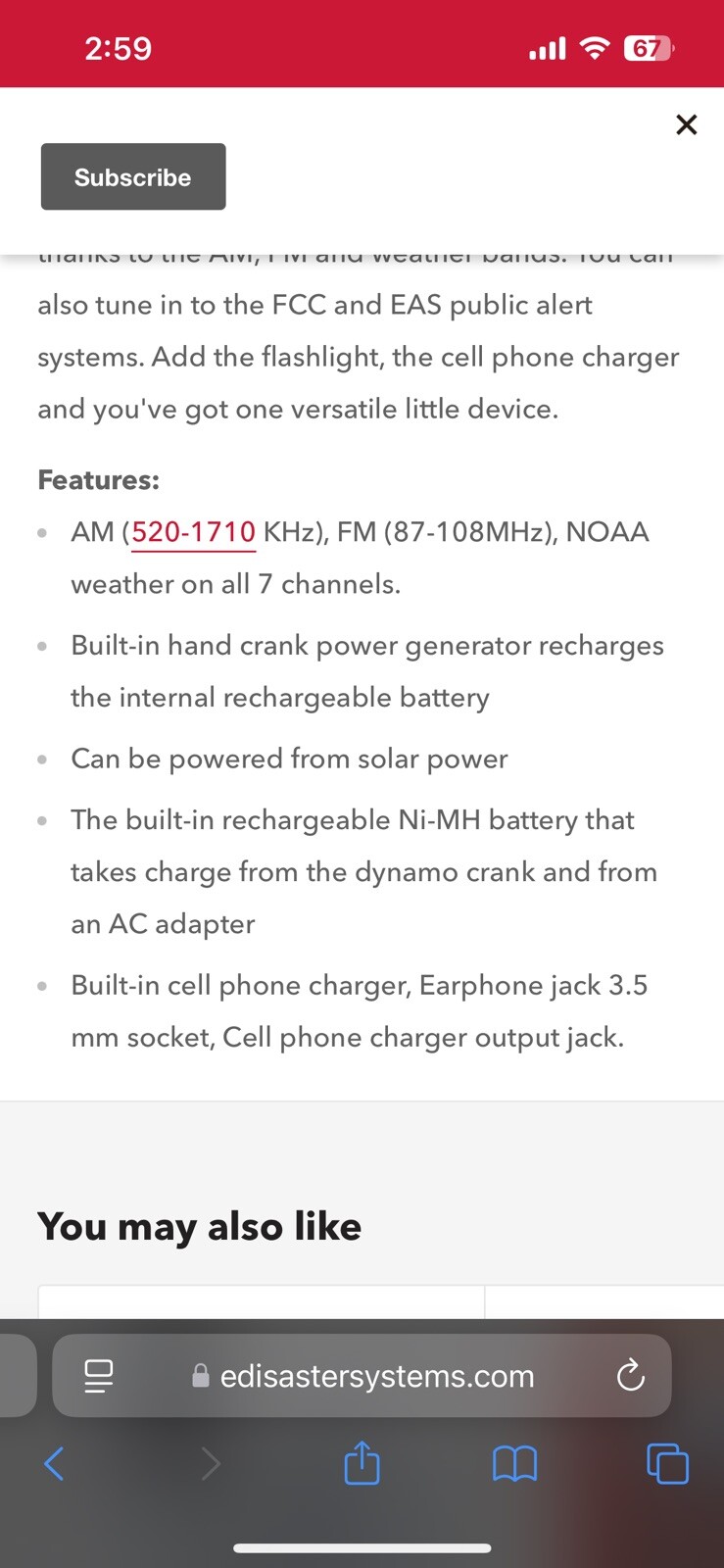 Eton FR 150 Micro Link Portable Hand Powered Radio