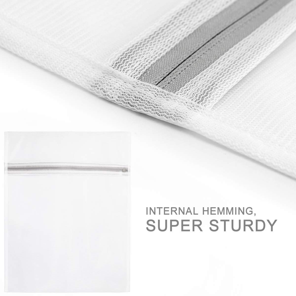 Muchfun 3Pcs Durable Fine Mesh Laundry Bags for Delicates 12 3 Medium, White