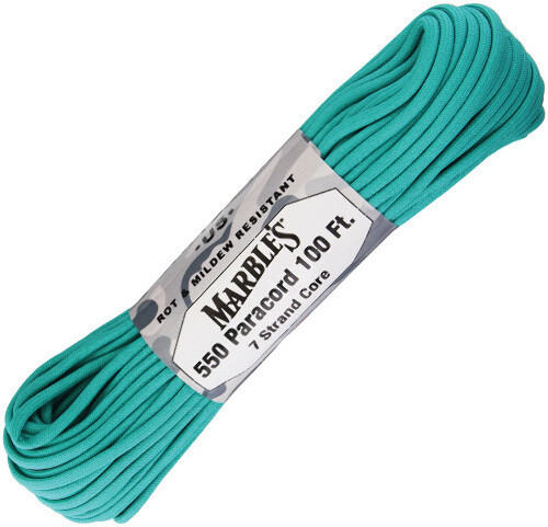 Parachute Cord Teal Green RG015H 100 ft length. 7 strand. Rated f