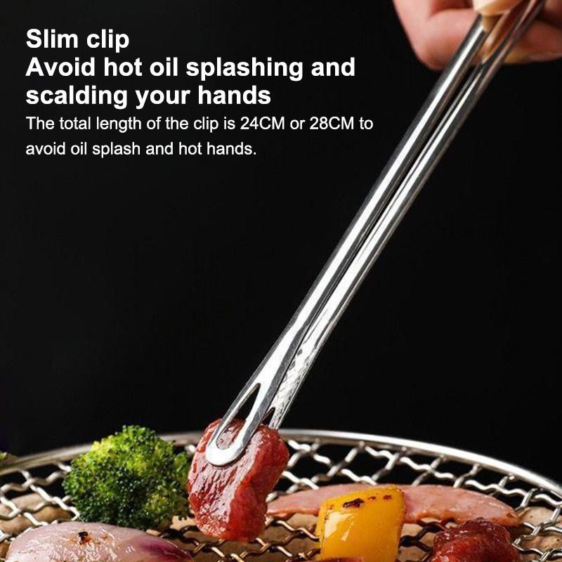 StainlessSteel FoodClipsKitchen Clips Korean Barbecue Tweezers Extended Barbecue