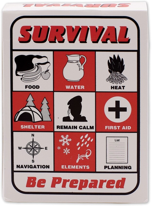 Speedhook Survival Playing Cards With Info on Surviving in Outdoor Emergencies