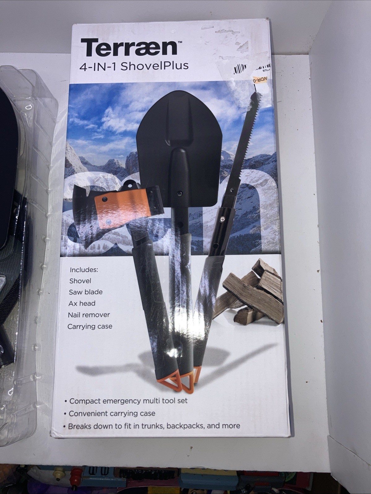 4 in 1 Emergency Backpacking Camping Hiking Shovel Ax Saw Nail Remover Gear NOB