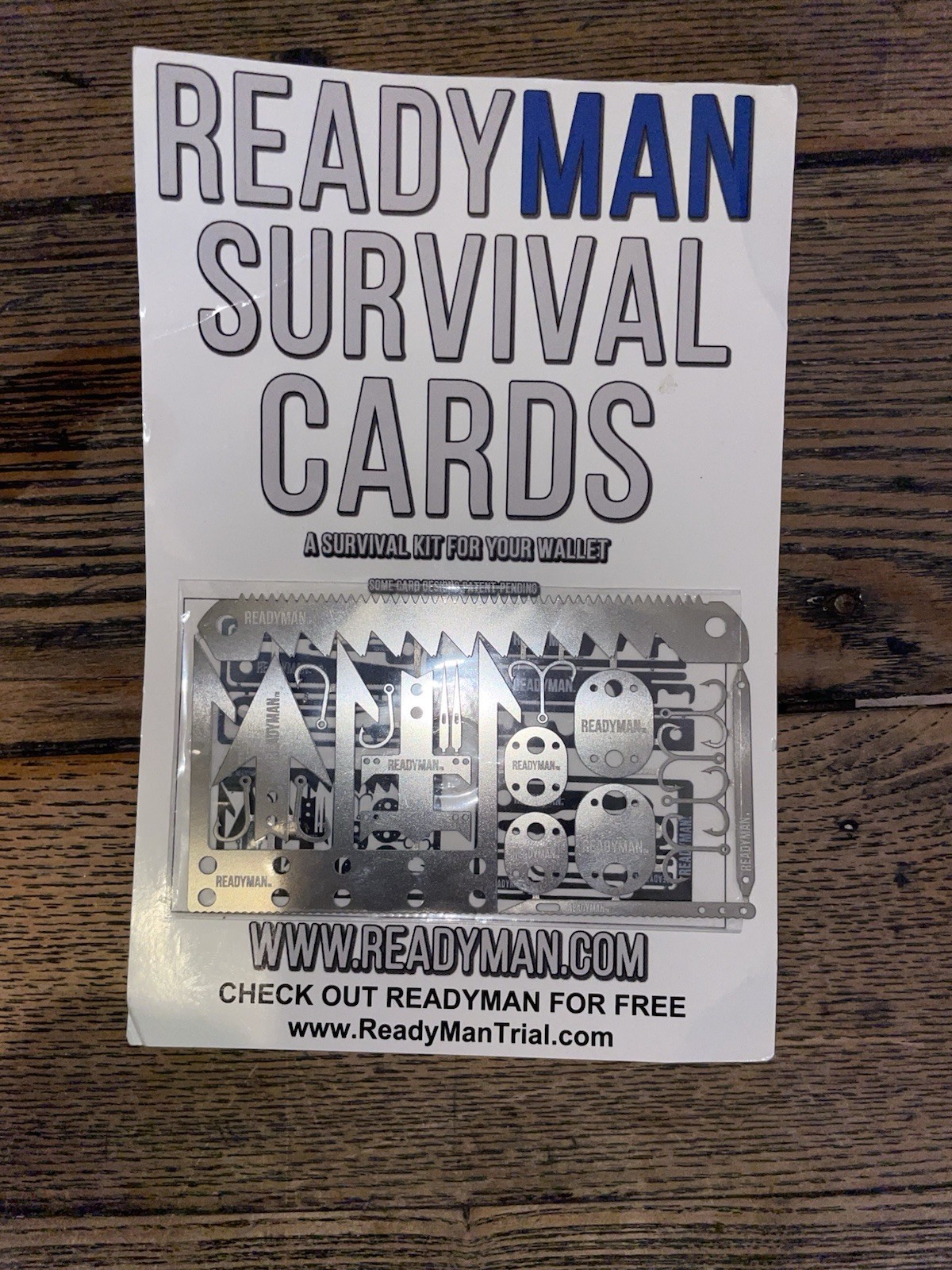 New READYMAN Wilderness Survival Card 3 3/4″ x 2″