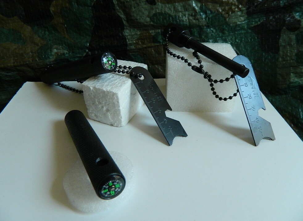TWO 2.5 EIGHT IN ONE MAGNESIUM FERRO PREMIUM FLINTS W/COMPASS-MORE-NEW-US DEALER