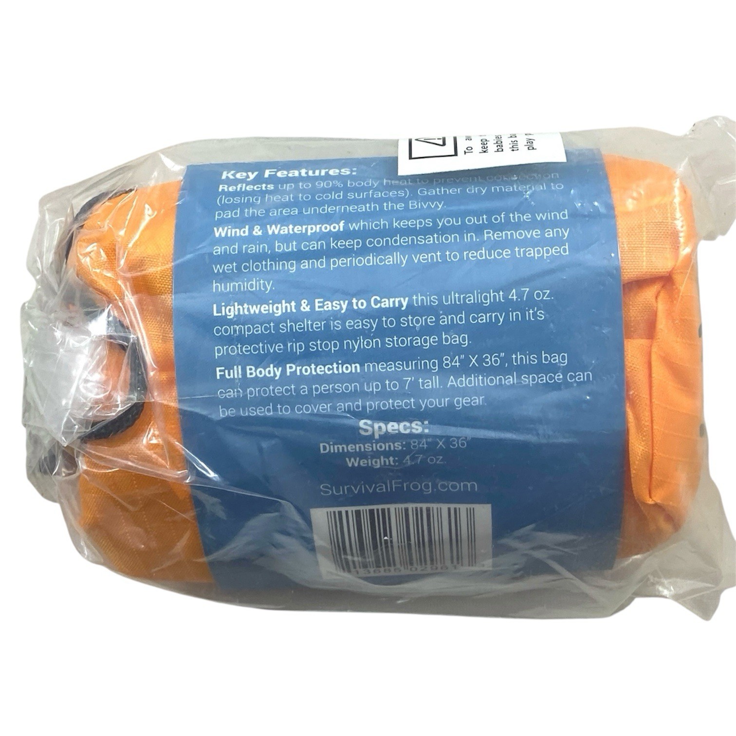 TACT Bivvy Emergency Survival Frog Sleeping Bag Ultralight Waterproof Orange