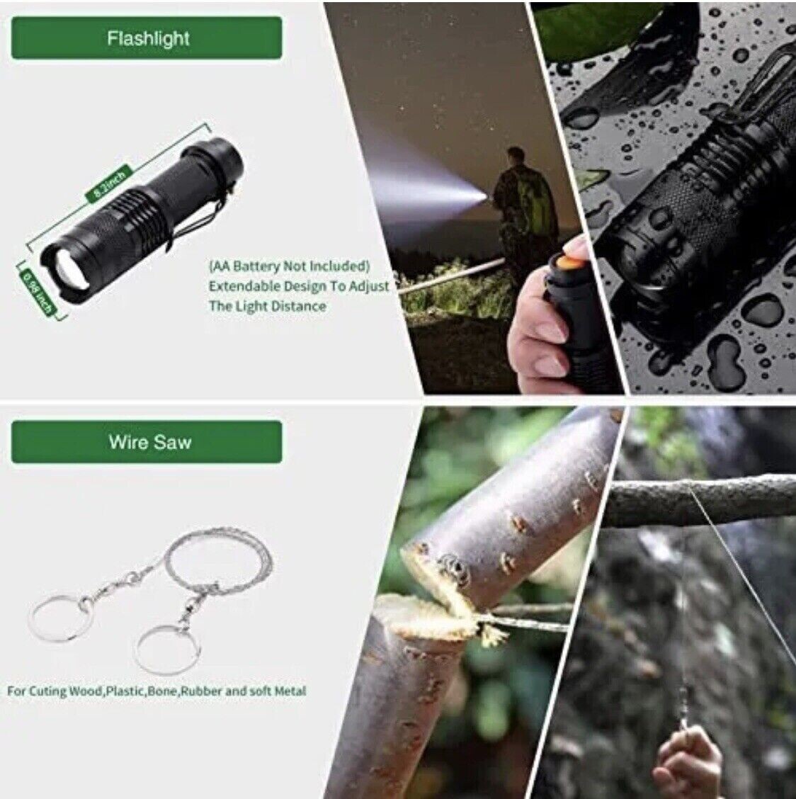Coogeo Survival Kits 15 In 1 – Great Gifts for Men Dad Husband Camouflage, New
