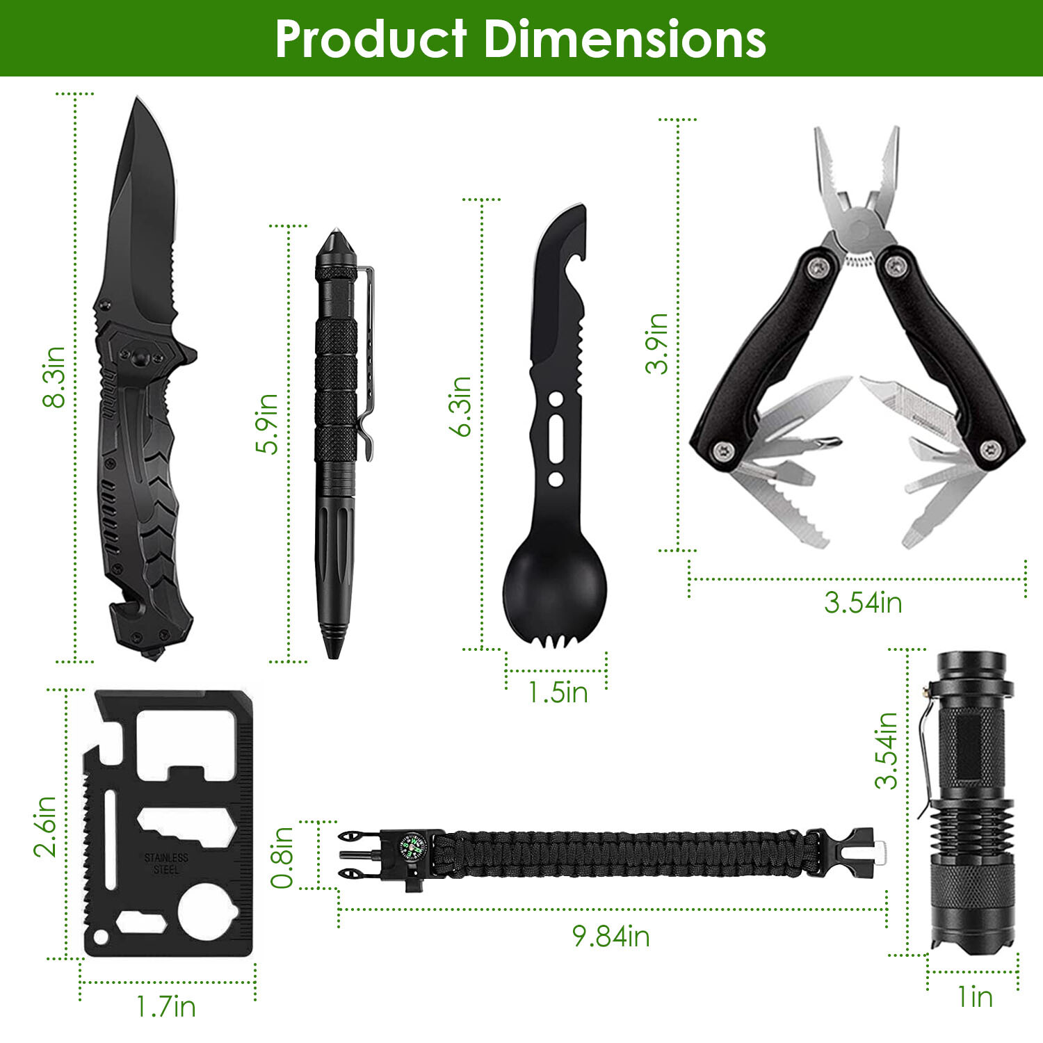 Emergency Survival Kit w/ First Aid Gears&Supplies-Get Home Backpack for Outdoor