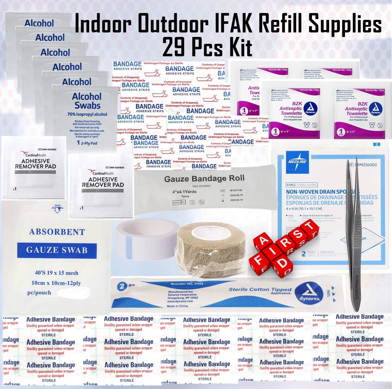 First Aid Kit Military IFAK Medical Supplies for Trauma Gear Preparedness-29 Pc