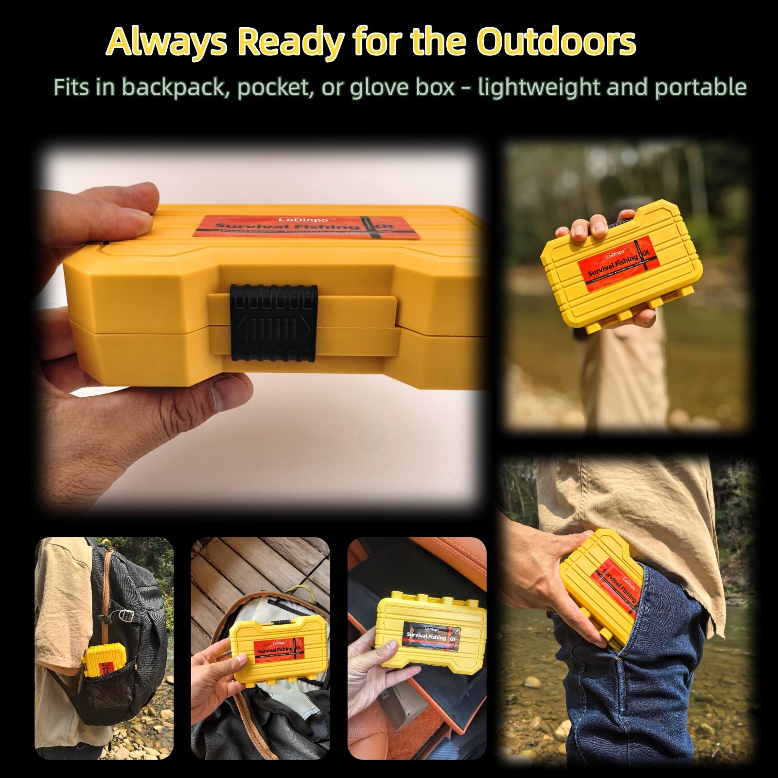Portable Survival Fishing Kit – Compact Tackle Box for Camping/Hiking,Hooks Gift