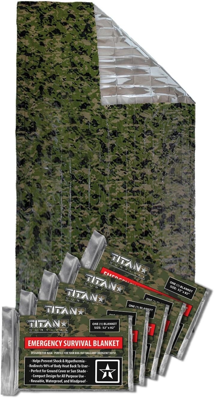 5-Pack Mylar Survival Blankets – 90% Heat Retention & Waterproof for Emergencies