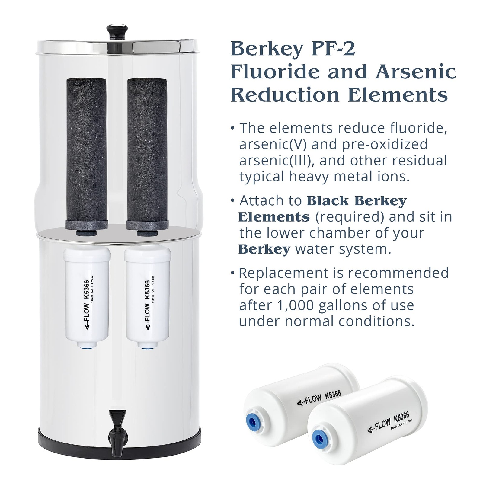 Crown Berkey Gravity-Fed Water Filter with 2 Black Berkey Elements and 2 Berkey