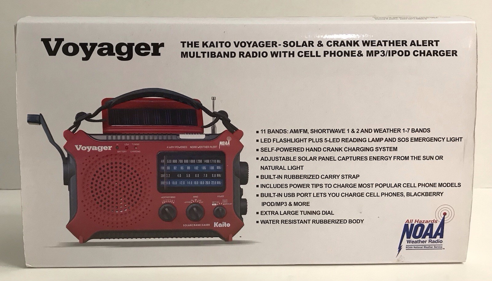 Yellow Kaito KA500 Voyager Solar Crank Battery Survival Radio AM FM Shortwave