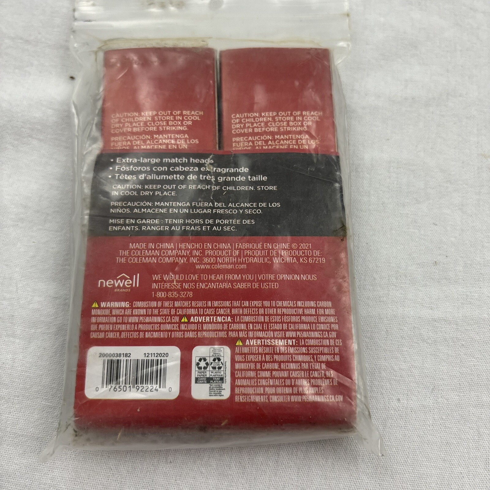 Coleman Waterproof Matches Camping Outdoor Emergency Pack of 4 Boxes 40 each