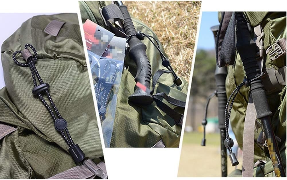 2Pcs Adjustable Black Hiking Pole Holder – Secure Carrying Solution for Outdoors
