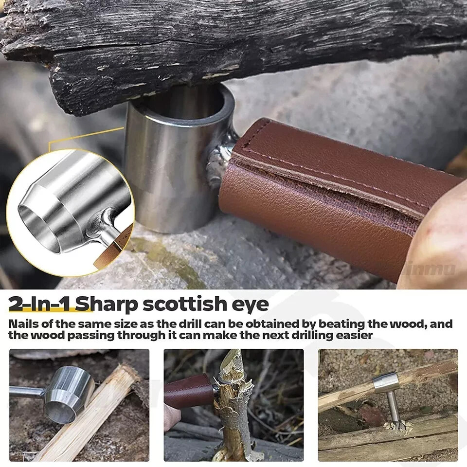 Auger Wrench Outdoor Hand Drill Essential Survival Tool For Jungle Camping