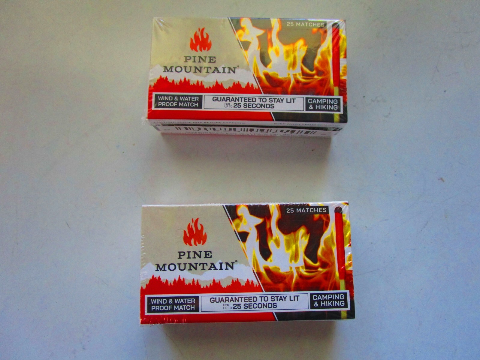 2 ~ WATER & WIND PROOF MATCHES ~ FROM PINE MOUNTAIN ~ NEW & FACTORY SEALED PK 25