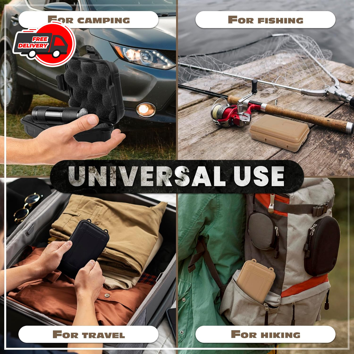 2 Pcs Small Hard Case with Foam – 4.92 x 2.95 Small Waterproof Box, Geocache …
