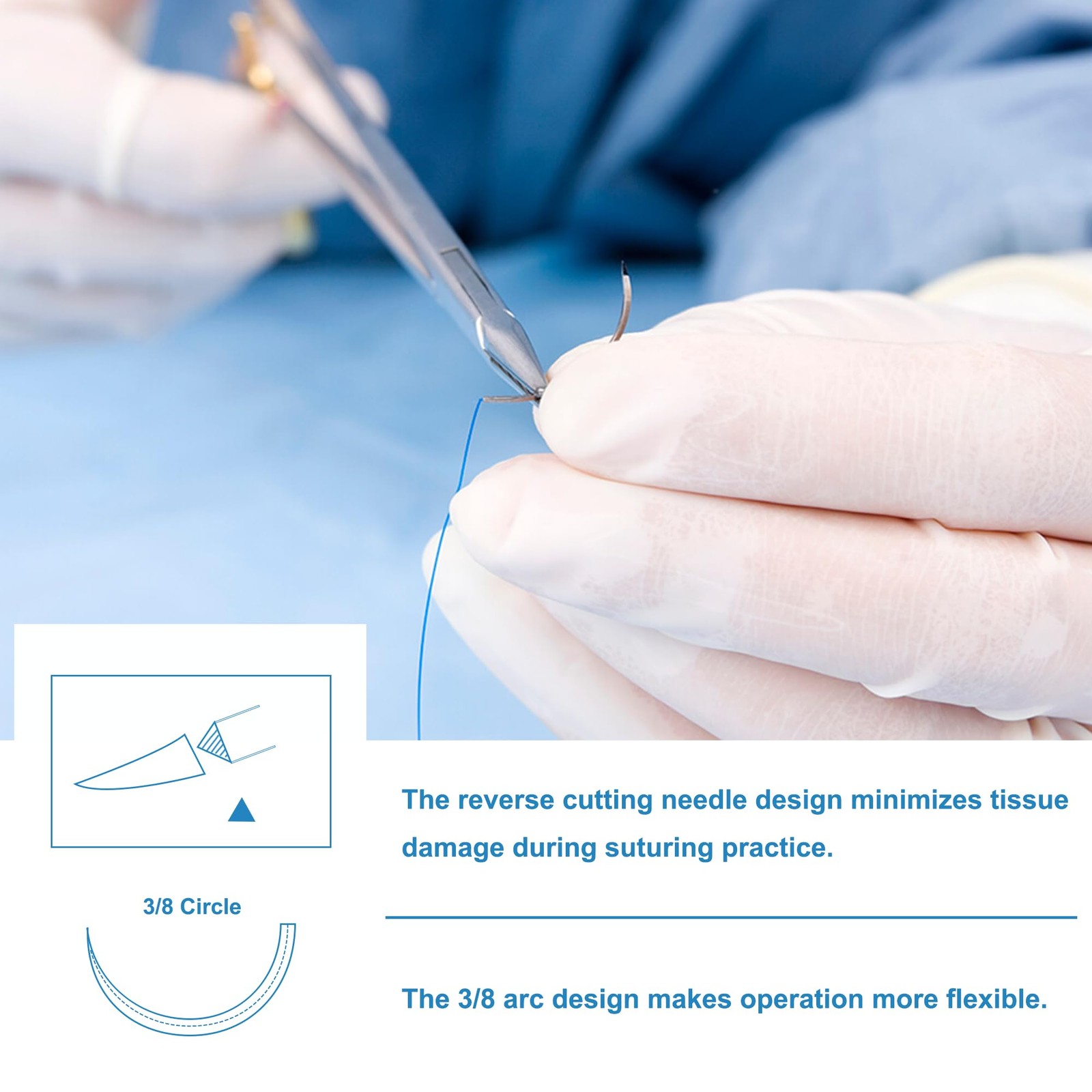 Spectabilis Suture Practice Thread and Needles for 2.36 x 0.78 x 0.1 inches