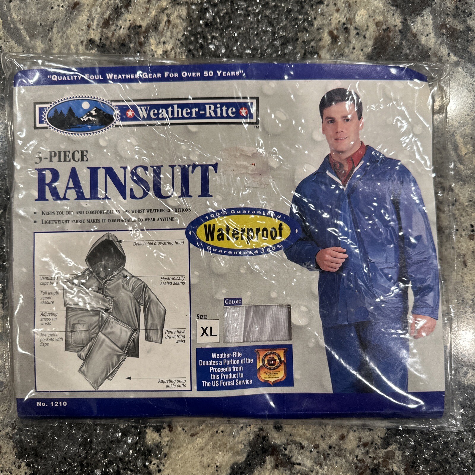 Weather Rite 3-Piece Rainsuit Waterproof Adult Size XL