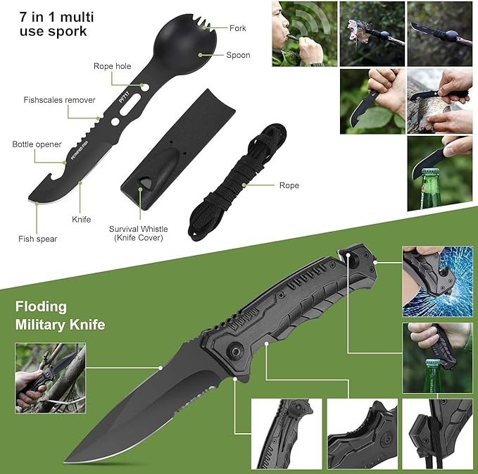 Tactical Emergency Equipment Survival Kit Outdoor Sport Hiking Camping SOS Tool