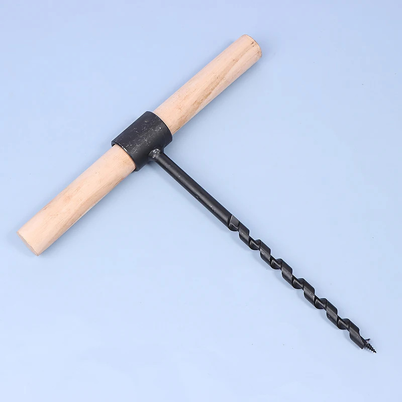 Outdoor Survival Hand Drill Carbon Steel Manual Auger Drill Self-Tapping Wood Pu