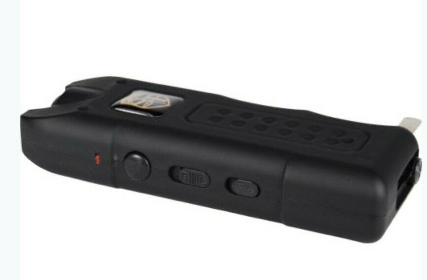 Rechargeable LED Flashlight Electric Shock Stun Gun Women Self Defense ALARM BLK