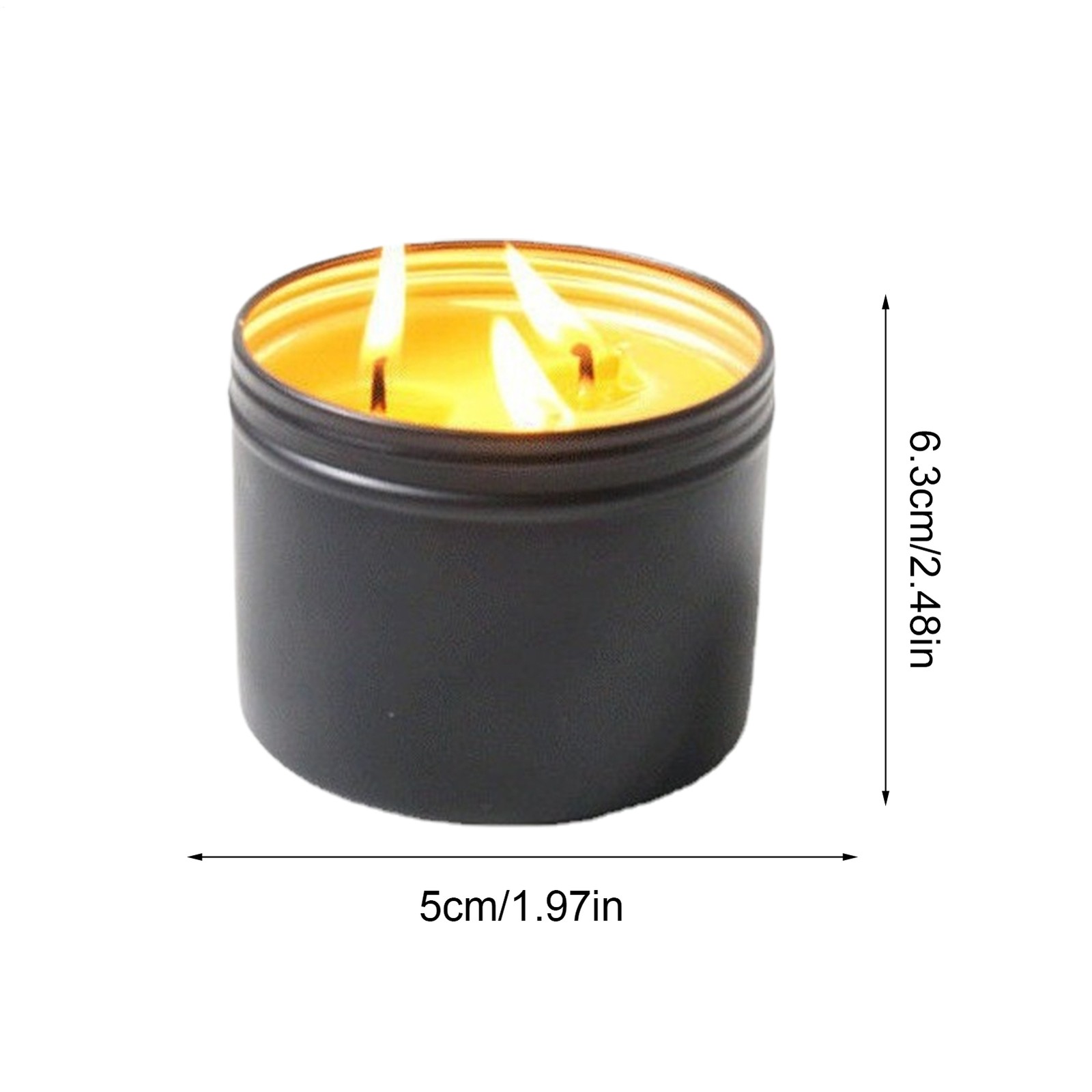 Survival Candle Tin 100% Natural Beeswax 3-Wick Candle Outdoor Camping Emergency