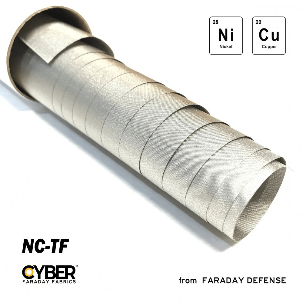 Faraday Cyber NC-TF Fabric EMF RF Shielding Nickel Copper Roll 42″x 1″