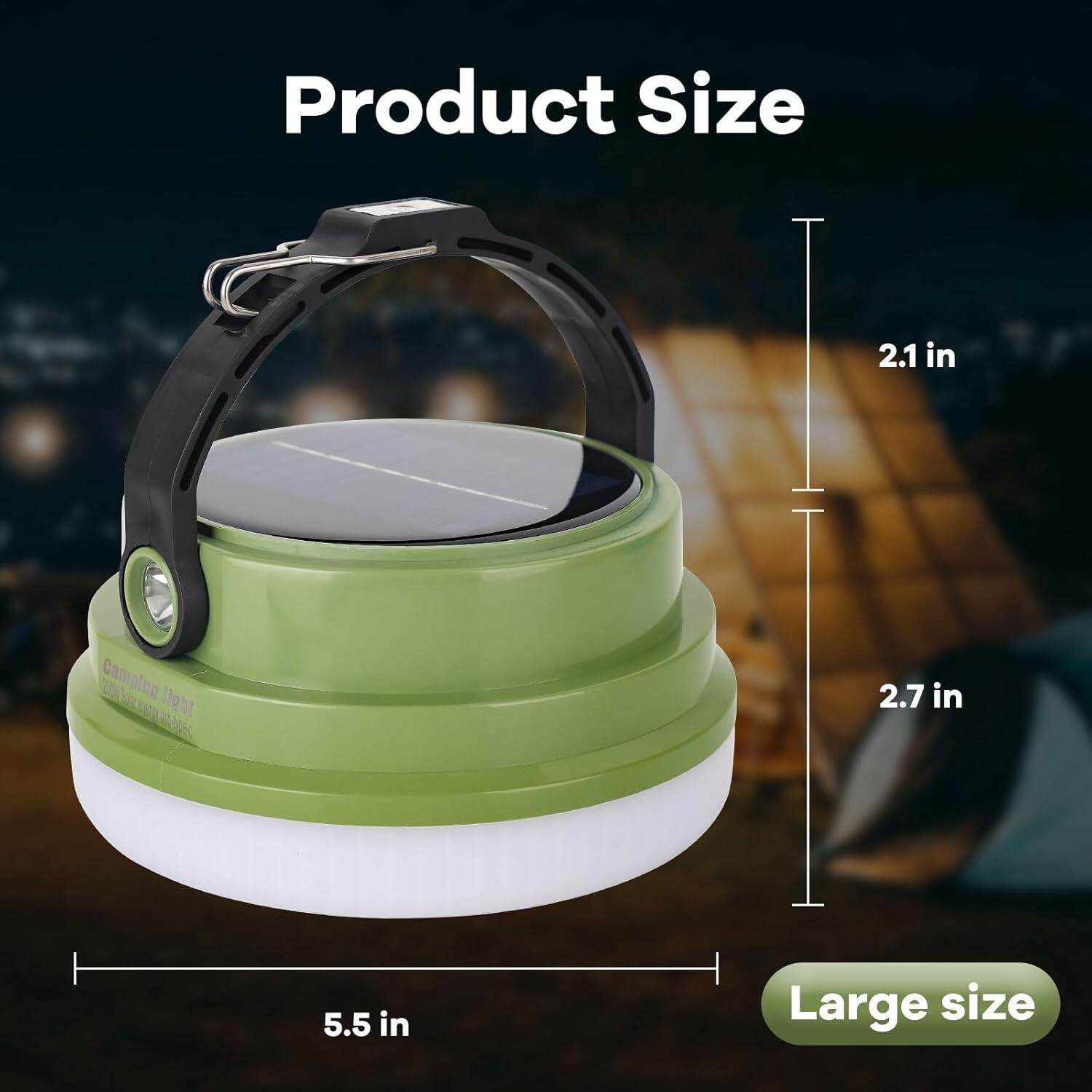 Large Capacity Lithium Battery Portable Flashlight LED Solar Camping Light 200 W