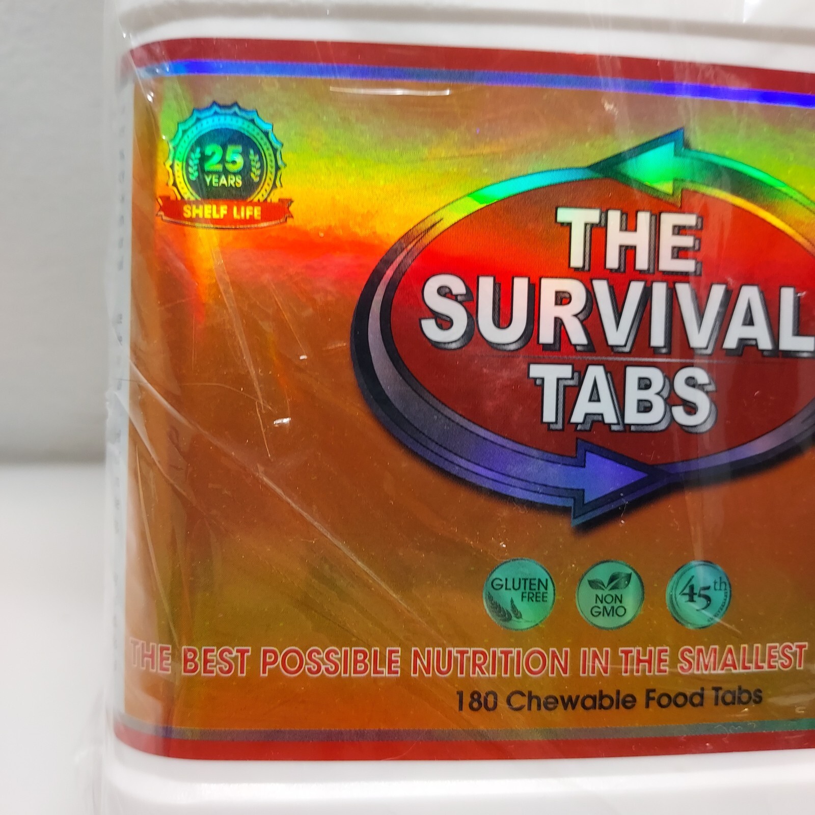 THE SURVIVAL TABS 180 CHEW FOOD TABLETS CHOCOLATE 25 YEAR SHELF LIFE NEW SEALED