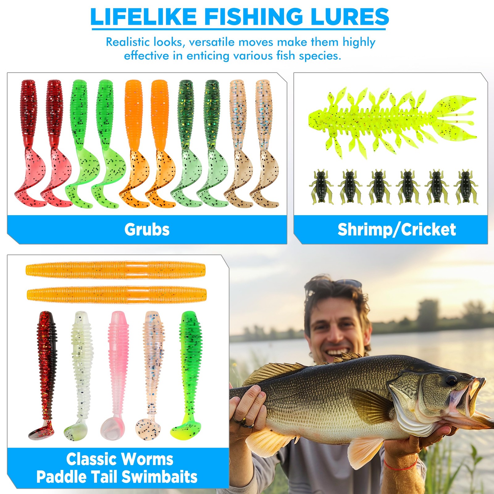 PLUSINNO Fishing Lures, 137Pcs Tackle Box with Included, 5″, ORANGE