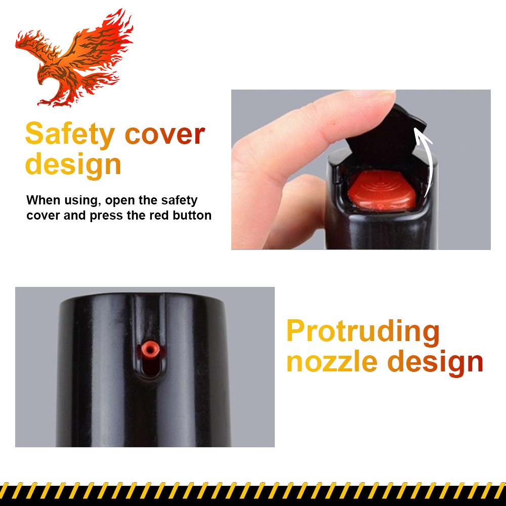 keychain pepper spray self defense 0.68oz flip top BLACK