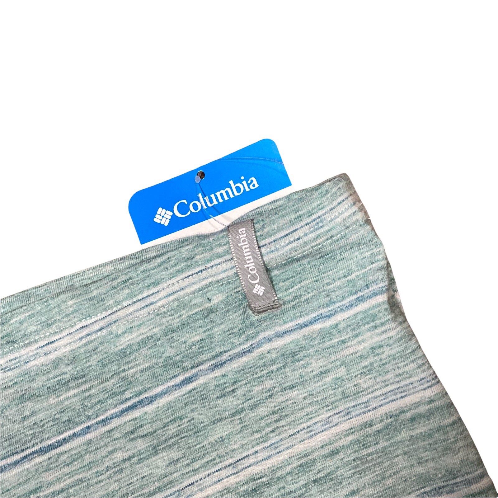 NEW Womens Columbia Omni Wick Ultra Light Personal Neck Gaiter Green Blue Stripe
