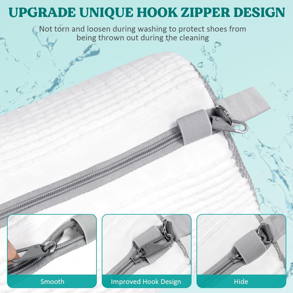 Shoe Washing Machine Bag 2 Pack, 360°Deep Clean 12.87 liters, White2pcs