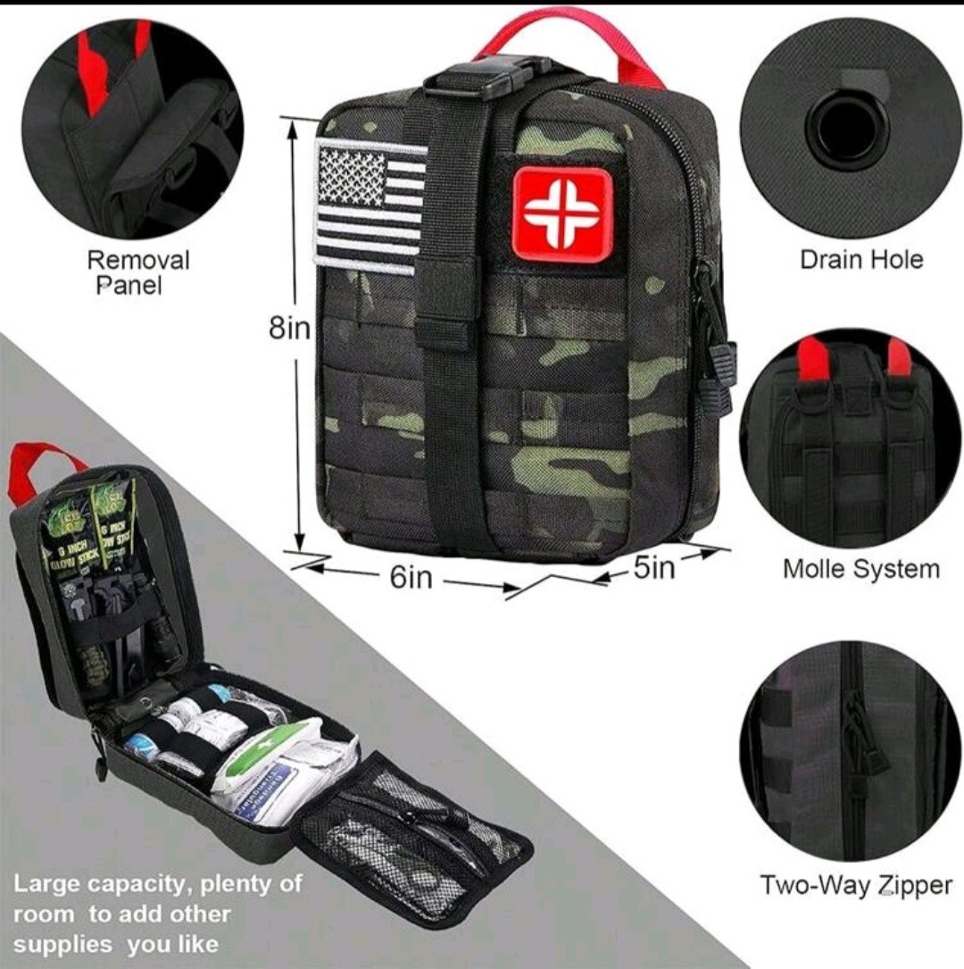 Survival Kit, 142Pcs Professional Survival Gear And Equipment With Molle Pouch