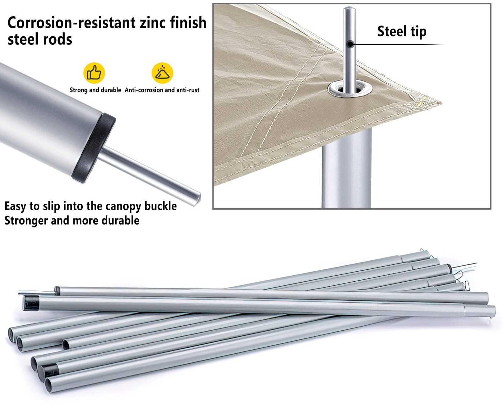 Hasika Camping Tent Pole Repair Kit Including 200 cm x 200 x 200 cm, White