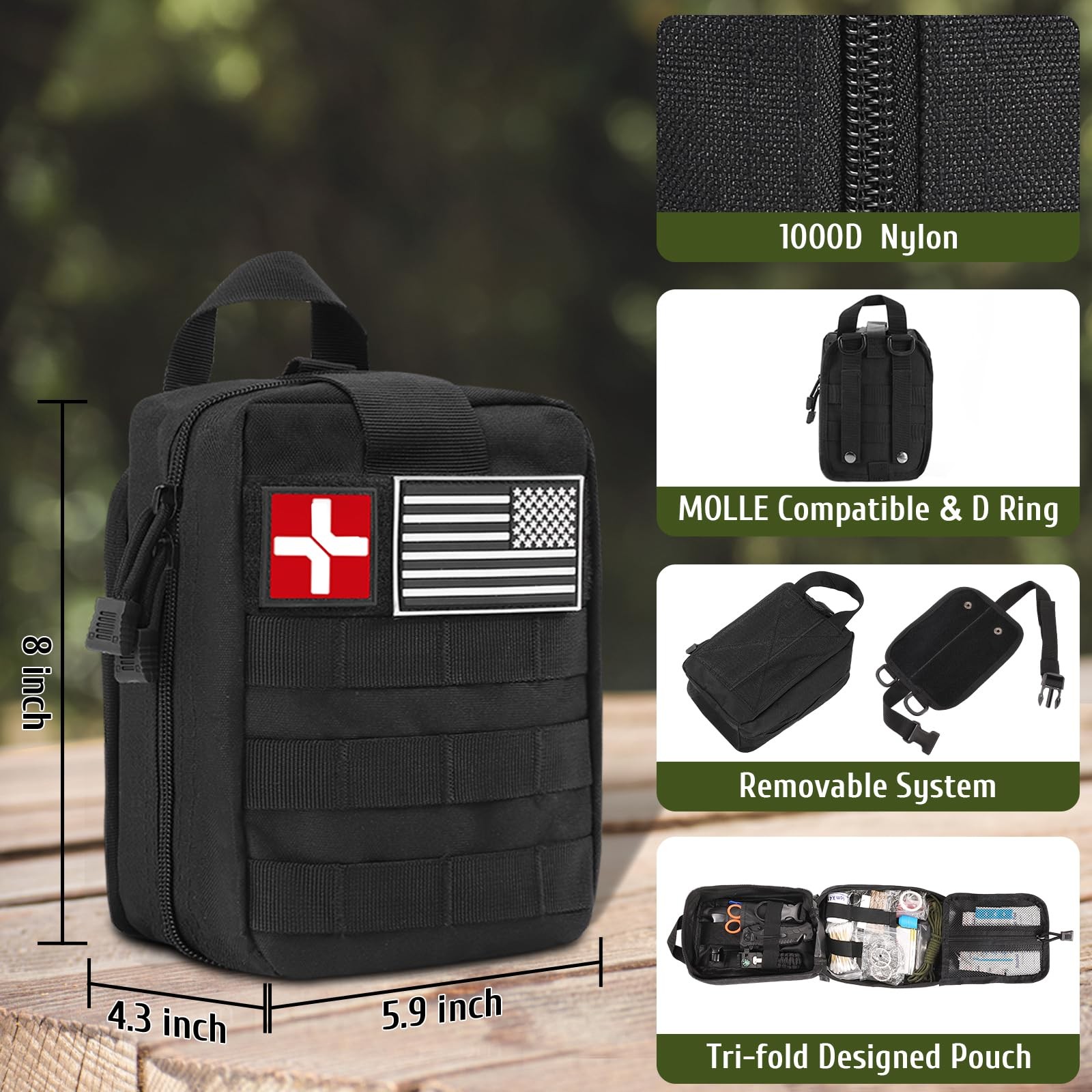 170 PCS Survival Kits, Survival First Aid Kit with Essential Survival Gear Em…