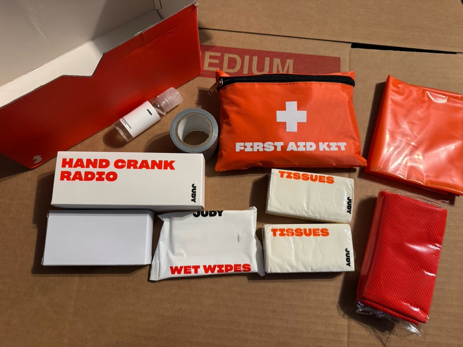 Judy Emergency kit survival bagpack Backpack Food Water First Aid Waterproof Bag