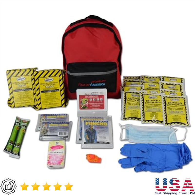 72 Hour Emergency Kit 2-Person Survival Go-Bag First Aid Food Water Blankets New