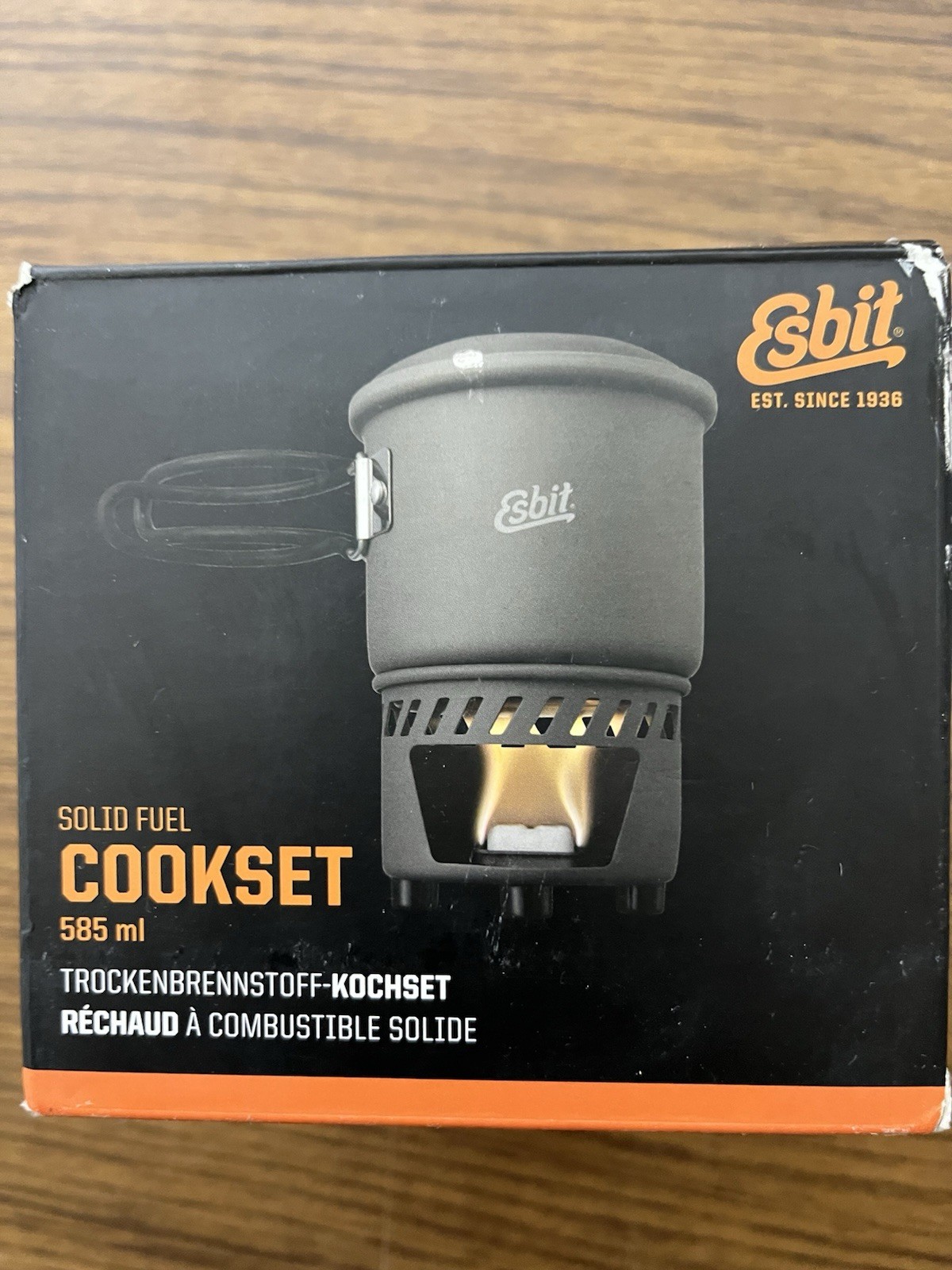 Esbit Solid Fuel Cookset ESB87013 Hard anodized aluminum construction. Open Box