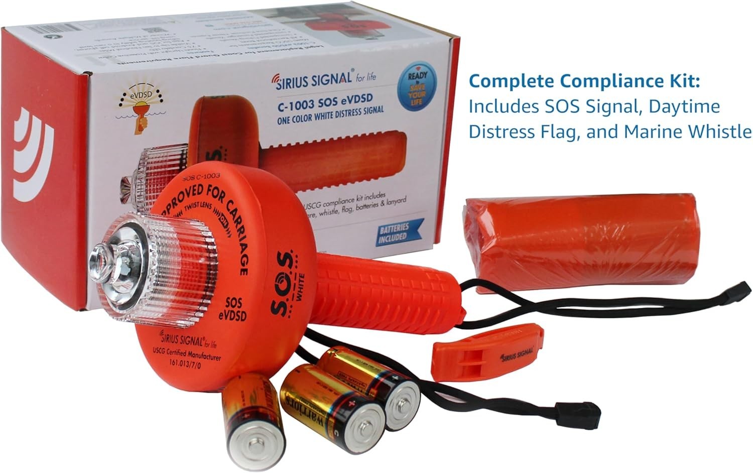Electronic Distress Flare Flag Waterproof SOS Sea Emergency Signal USCG Approved