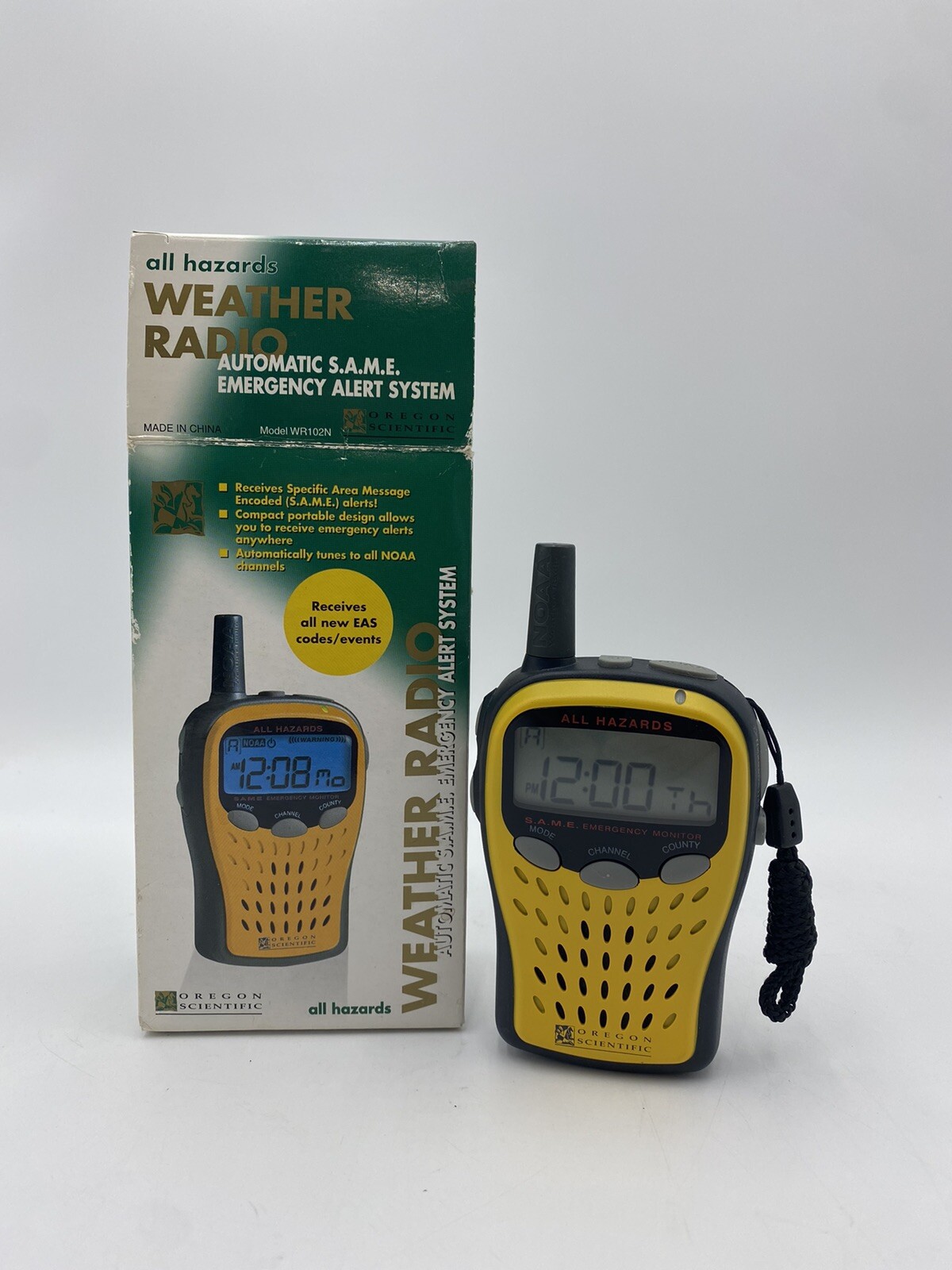 Oregon Scientific All Hazards Weather Radio Model WR102N Yellow. D2