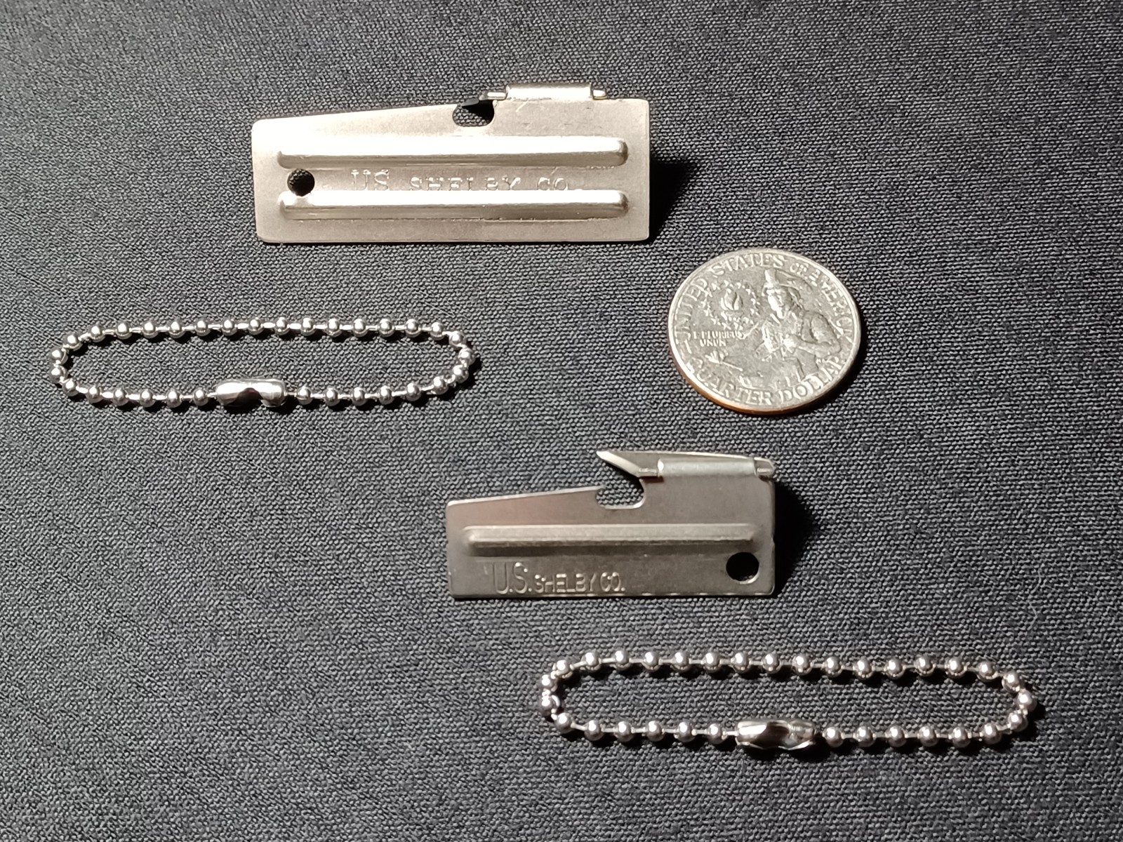 P38 & P51 Original Military Can Opener Emergency Survival Tool with 4.5″ Chains