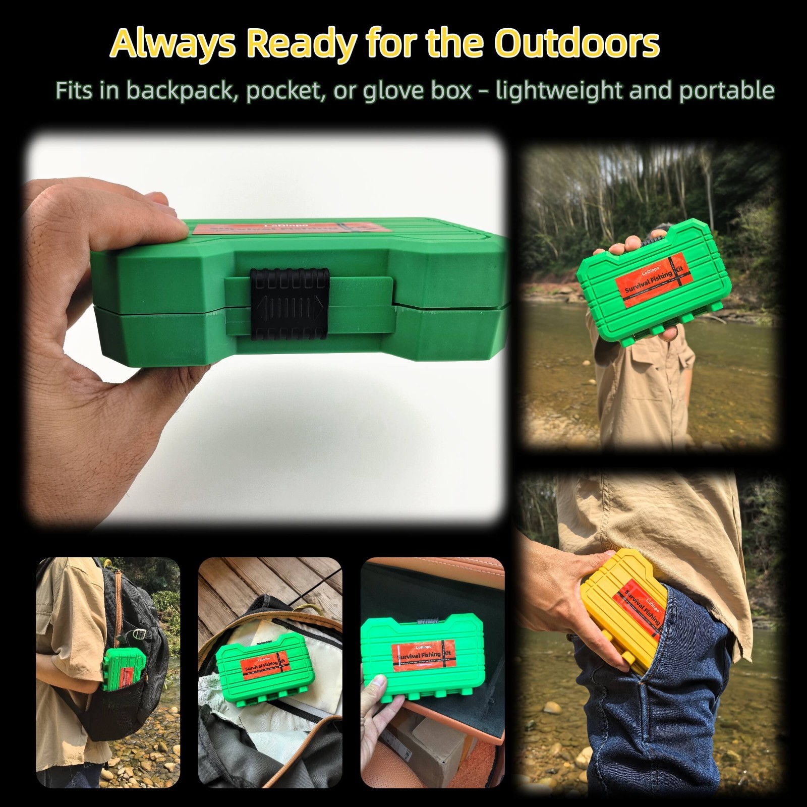 Portable Survival Fishing Kit – Compact Tackle Box for Camping/Hiking,Hooks Gift