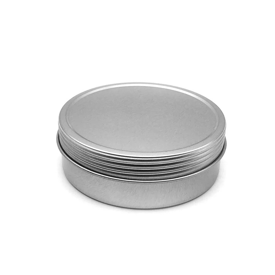 5 Qty –  2 oz. Round Shallow Metal Screw Top Tin Container-Camping, Crafts, etc