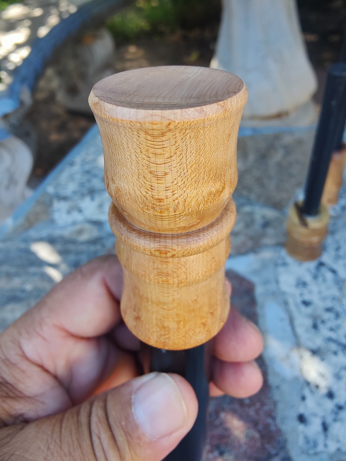 Bushcraft 5″ x 1″ ferrocerium rod with Birdseye maple wood handle | mischmetal
