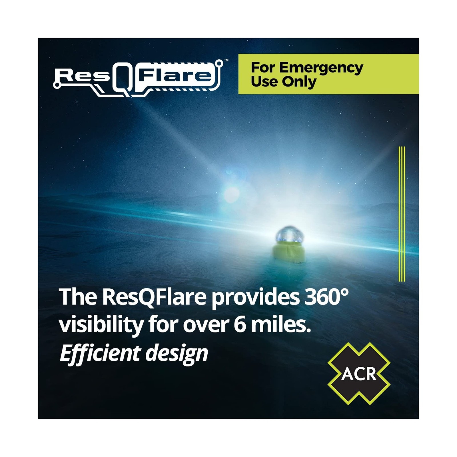 ACR ResQFlare Electronic Distress E-Flare and Flag, USCG Approved Replacement…