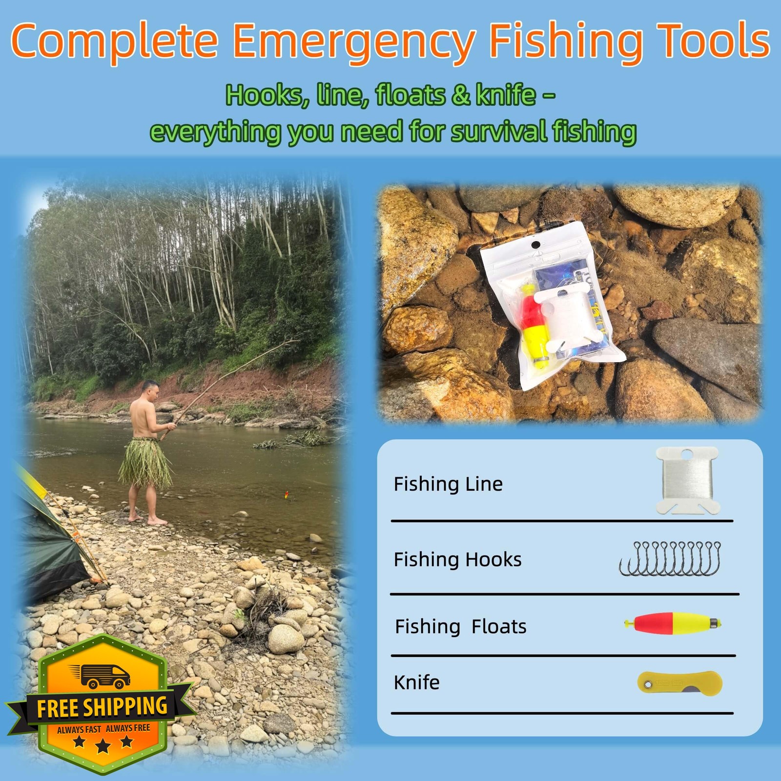 LoDinpo Mini Survival Fishing Kit 2pc